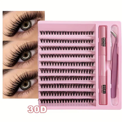 30D Faux Mink Cluster Lash Kit – C Curl (8–12mm)